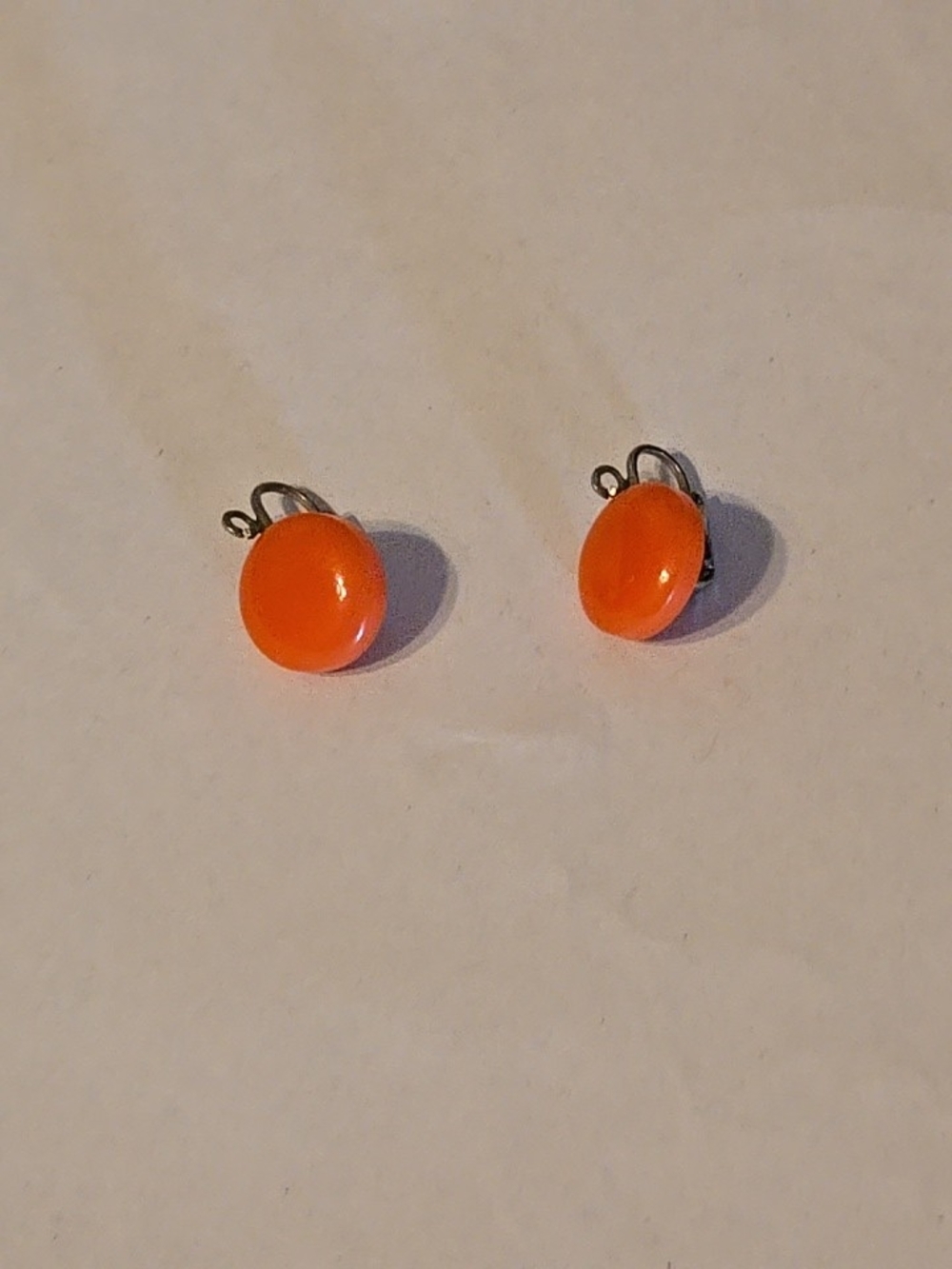 Clip-On Dome Earrings Salmon - Unbranded Vintage